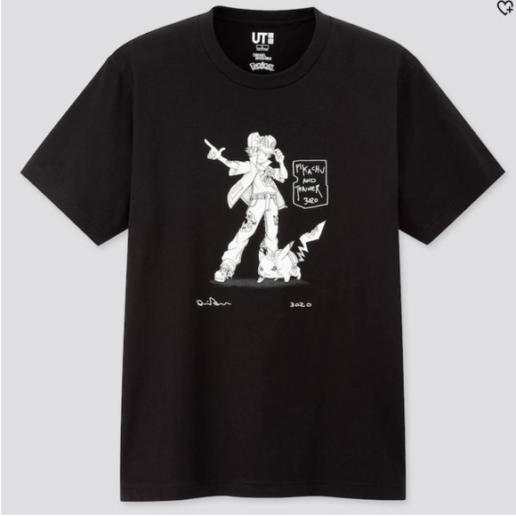 DANIEL ARSHAM X POKEMON T-Shirt Pikachu and Trainer 3020 UNIQLO Size S New - Picture 1 of 7